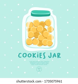Cookies Jar. Vocabulary of stuffs. Vector Illustration
