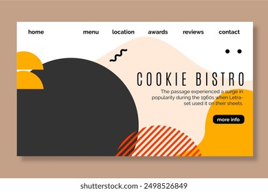 Cookies landing page template vector design in eps 10