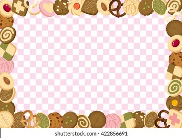 cookies lattice pattern frame pink