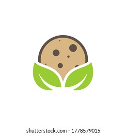 Cookies with Leaf Logo Design Vector Template, Icon Symbol, Creative design concepts
