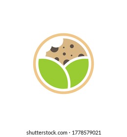 Cookies with Leaf Logo Design Vector Template, Icon Symbol, Creative design concepts