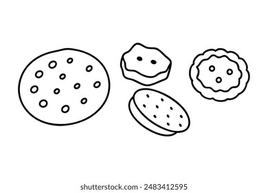 Cookies line art offering minimalist artistic strokes illustration