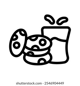 , cookies line icon illustration vector graphic. Simple element illustration vector graphic, suitable for app, websites, and presentations isolated on white background