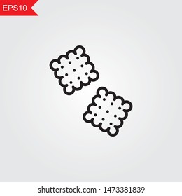 Cookies line thin icon on grey background. Vector illustration eps10.