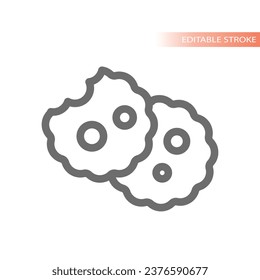 Cookies line vector icon. Pop ads and marketing we use cookies symbol.