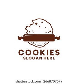 Cookies logo design vector template. Cookies with manual bread grinder vector logo design template
