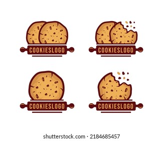 Ilustración vectorial del conjunto de logotipos de cookies