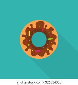 Cookies with long shadow in flat style