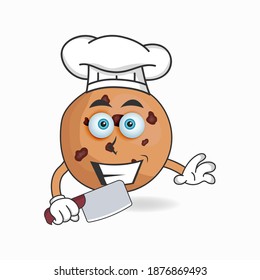The Cookies mascot character becomes a chef. vector illustration