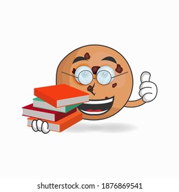 The Cookies mascot character becomes a librarian. vector illustration