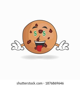 Cookies mascot character with money making expression. vector illustration