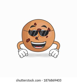 Cookies mascot character with sunglasses. vector illustration