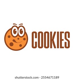 cookies mascot flat minimalist logo design