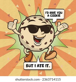 The Cookies Mascot Shadow Halftone Vector Design