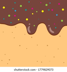 cookies with melted chocolate cream and colorful topping vector design, can be use to make poster
