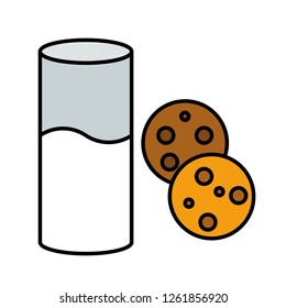 Cookies and milk vector, Chirstmas related filled design editable outline icon