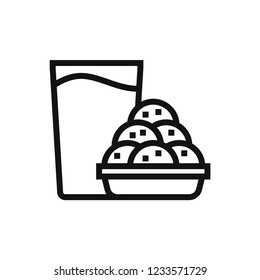 Cookies and milk vector icon