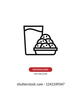 Cookies and milk vector icon