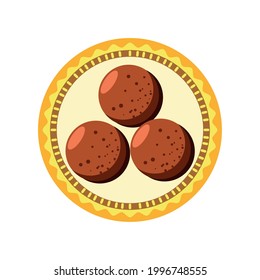 cookies on dish isolated icon