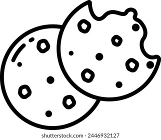 Cookies outline vector icon illustration