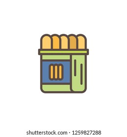 Cookies pack filled outline icon, line vector sign, linear colorful pictogram isolated on white. Chips package symbol, logo illustration. Pixel perfect vector graphics