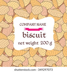 Cookies packaging. Biscuit background. Backdrop depicting confectionery. Vector illustration. 