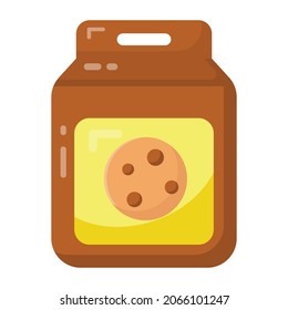 A cookies packet icon in flat design