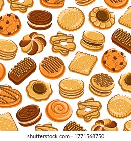 Cookies pattern background set. Collection icon cookies. Vector