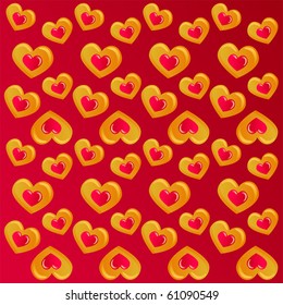 cookies pattern on red background