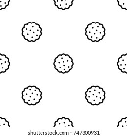 Cookies pattern repeat seamless in black color for any design. Vector geometric illustration