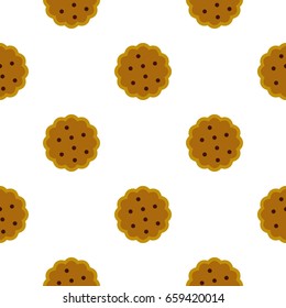 Cookies pattern seamless flat style for web vector illustration