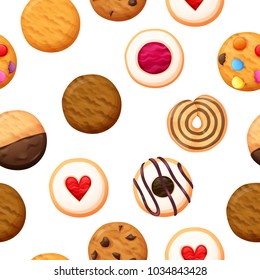 Cookies pattern seamless vector
