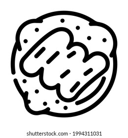 cookies with peanut butter line icon vector. cookies with peanut butter sign. isolated contour symbol black illustration