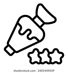 Cookies piping bag icon outline vector. Dessert cooking tool. Pastry confectionary equipment