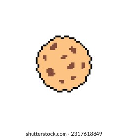 Cookies pixel art. 8 bit food. pixelated Vector illustration