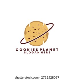 Plantilla de Vector de diseño de logo de Cookies planet. Icono de diseño de logotipo de galletas