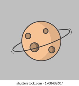Cookies Planet Vector Icon Illustration. Cookies Planet Flat Cartoon Style Suitable for Sticker and Book Cover. Simple design, simple color. Minimalist design cartoon.