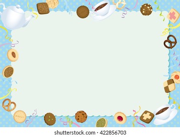 cookies polka dots frame light blue