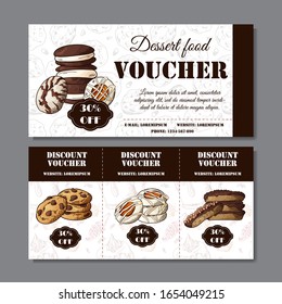 Cookies poster in hand drawn style. Sketch illustration for menu or banner. Vector illustration.