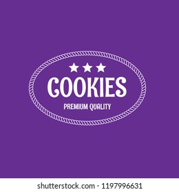 COOKIES premium quality stamp. quality sticker. vintage style