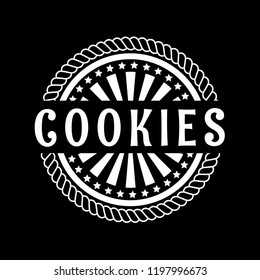 COOKIES premium quality stamp. quality sticker. vintage style