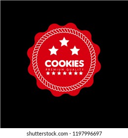 COOKIES premium quality stamp. quality sticker. vintage style