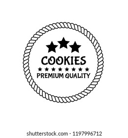 COOKIES premium quality stamp. quality sticker. vintage style