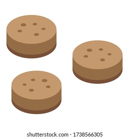 Cookies for raccoon icon. Isometric of cookies for raccoon vector icon for web design isolated on white background