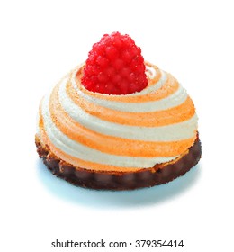 Cookies with raspberry and chocolate. Vector illustration EPS 10