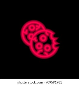 Cookies red glowing neon ui ux icon. Glowing sign logo vector