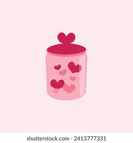 cookies
red heart in a jar