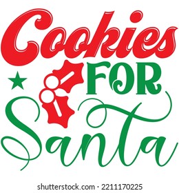 Cookies für die Design-Vektordatei von Santa T-Shirt.