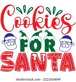 Cookies para el archivo vector de diseño de camisetas Santa.