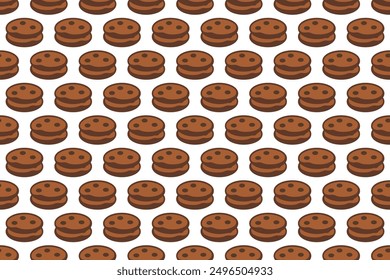 Cookies seamless pattern background. Biscuit seamless pattern background